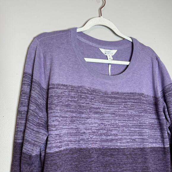 Market & Spruce Women’s Purple Colorblock Crewneck Sweater NWT Size 2XL - Picture 3 of 8